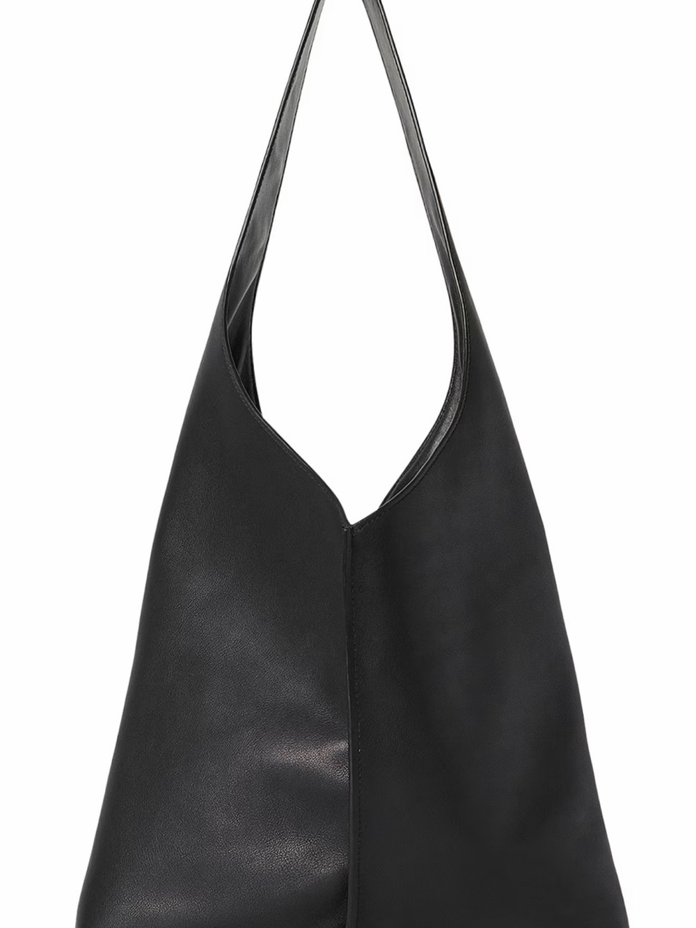 The Row Black Minimal Leather Shoulder Hobo